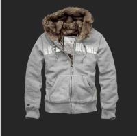 heren abercrombie fitch full-zip hooded fur outwear grijs On Sale Price sld6m238